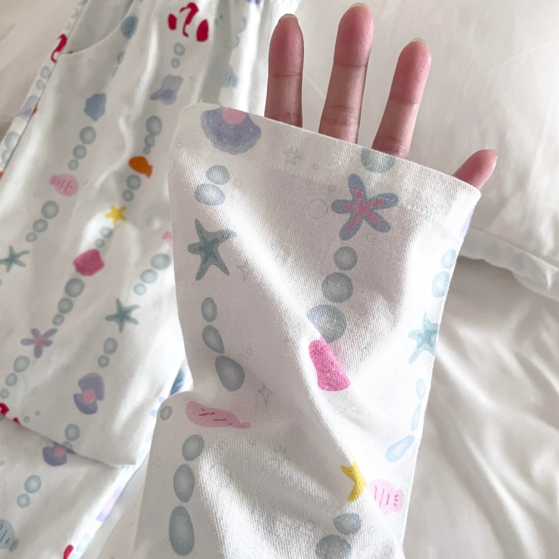 侘町泡泡小鱼2025秋冬新款长袖纯棉磨毛睡衣套装女款可外穿家居服