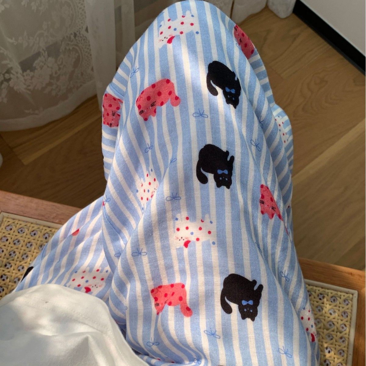 可爱宽松小姐双层纯棉长裤纯棉纱布睡裤卡通K居家睡裤单2025新款