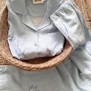 可外穿家居服套装 侘町飞鸟和木马2025春秋新款 纯棉梭织睡衣女长袖