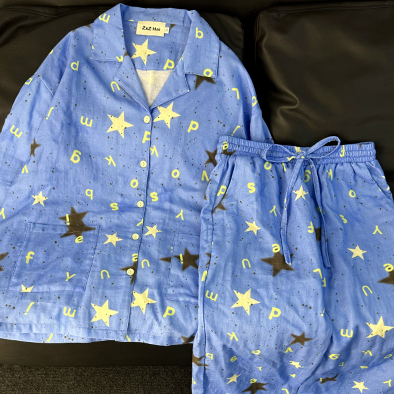 【侘町睡衣粉丝福利】睡衣女春秋款纯棉可外穿套装清仓家居服83起