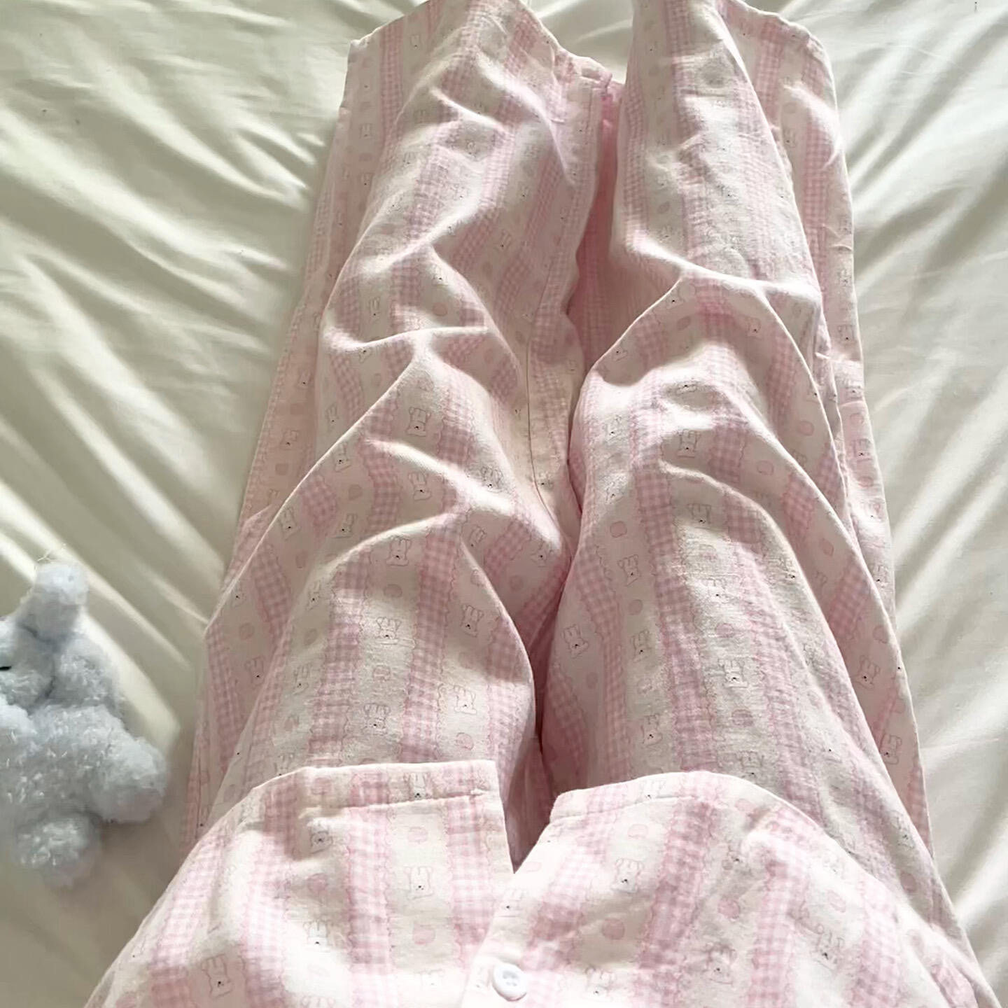 侘町2026新款全棉秋冬睡衣女款粉苹果格纹小狗翻领长袖家居服套装,女士内衣/男士内衣/家居服,睡衣/家居服套装,淘宝优惠券,粉丝福利购,淘宝优惠卷