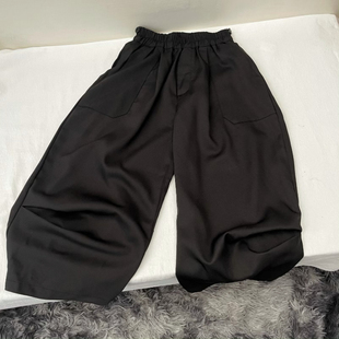 吾名堂品牌折扣男女大童夏装新款百搭纯色宽松休闲裤黑色个性长裤