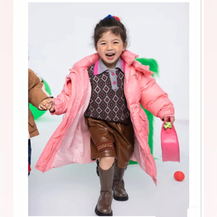 吾名堂原创品牌女童秋冬装PU皮韩版时尚百搭休闲短裤厚加绒中裤