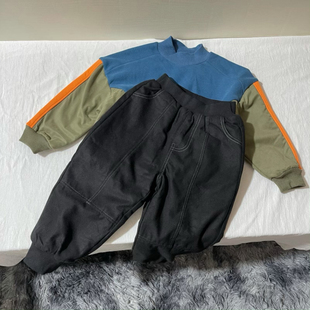 吾名堂品牌折扣男童女童冬装麂皮绒加绒休闲裤长裤高韩版束脚裤子