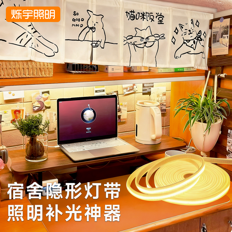 烁宇宿舍高压COB开关插电款灯带