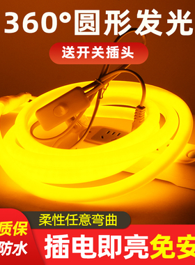 柔性灯带led灯条客厅圆形户外防水带开关氛围广告工程亮化线条灯