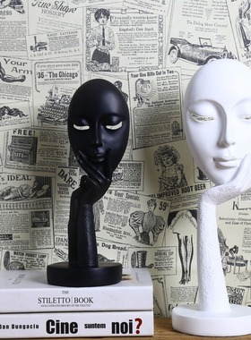 树脂抽象艺术风客厅卧室人脸摆件