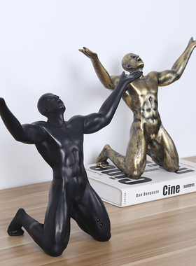 人物雕塑咖啡厅办公室复古装饰