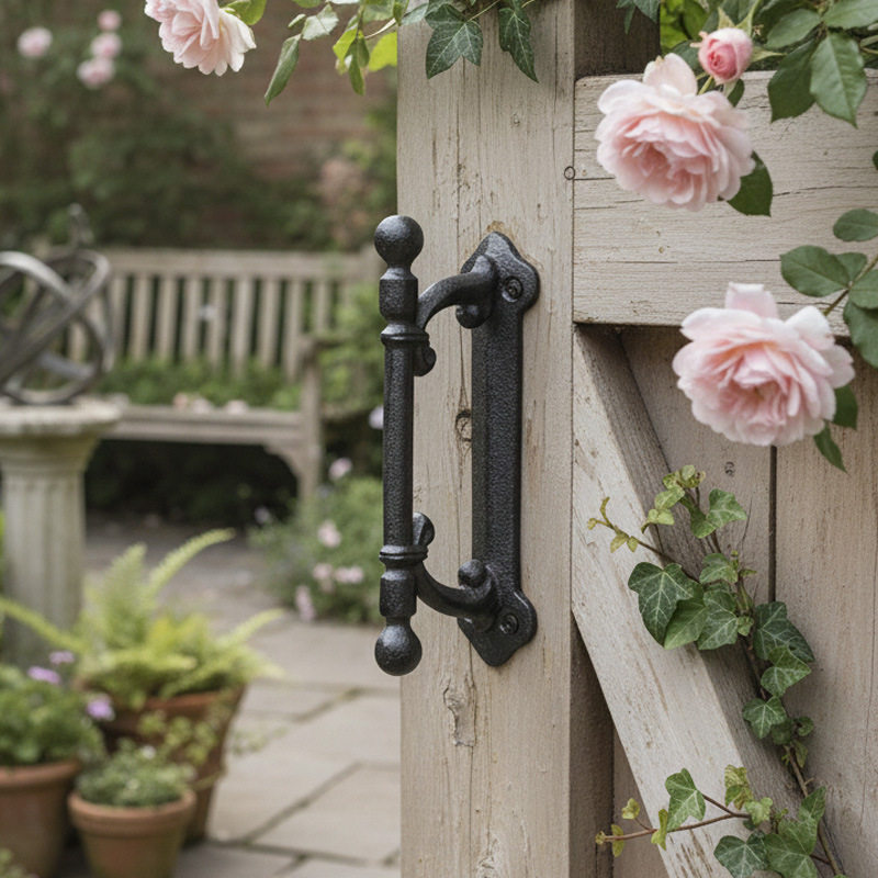 北欧复古民族风情古典铁艺门把手壁饰别墅庭院简约拉手围墙院子门