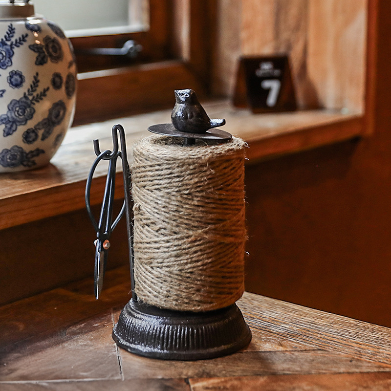 北欧复古铸铁绕线轴小鸟动物装饰摆件庭院花园杂货阳台桌面橱窗陈