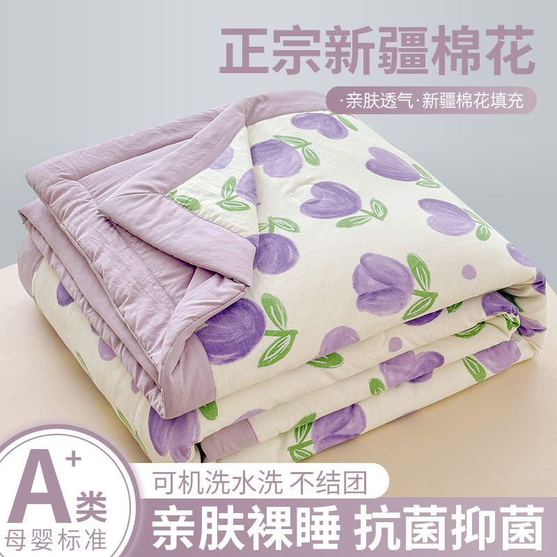 空调被夏凉被新疆棉花被薄被子夏季双单人宿舍学生四季通用可机洗