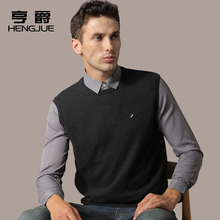 背心男含羊毛针织衫 韩版 男士 打底衬衣领毛衣秋季 潮流 假两件套衬衫