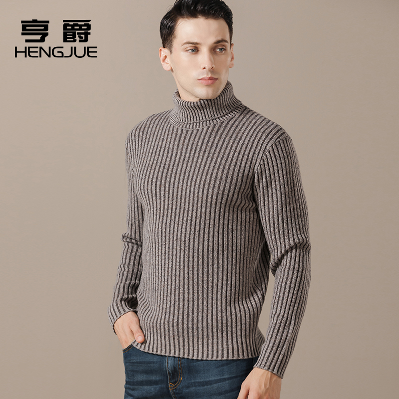 高领毛衣男韩版宽松休闲羊毛衫慵懒风ins粗线加厚针织衫冬季潮流