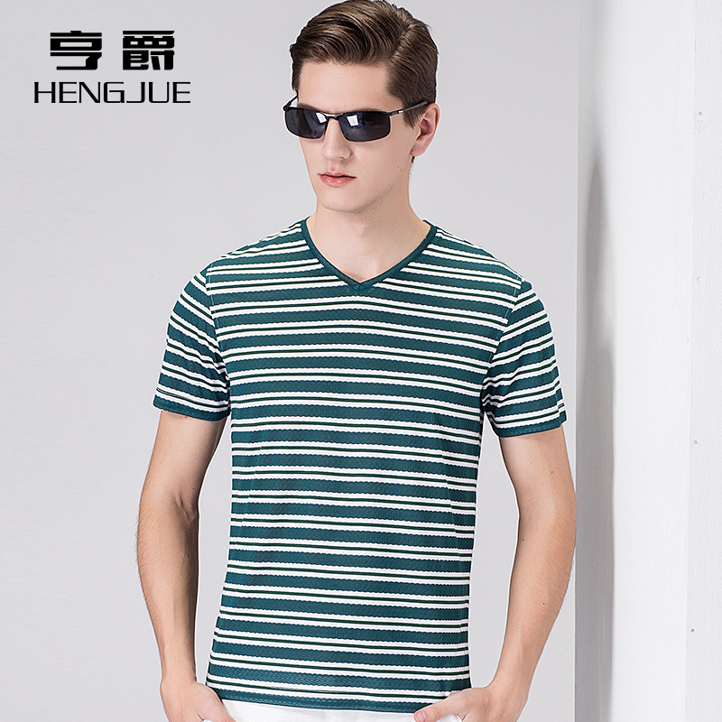 条纹韩版修身休闲蓝色薄款海魂衫