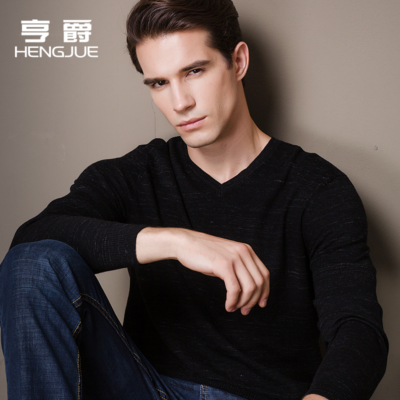新款韩版修身毛衣男V领羊毛衫薄款长袖打底针织衫春秋季线衫潮流
