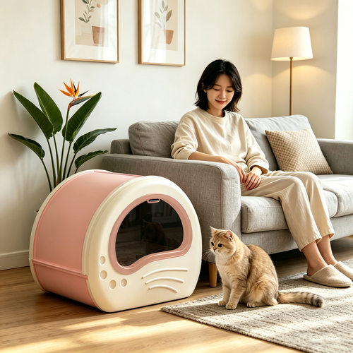 跨境专供全封闭猫砂盆抽屉易清理防溅除臭大空间猫咪厕所厂家批发