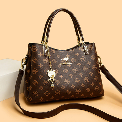 袋鼠品牌真皮女包大容量中年妈妈