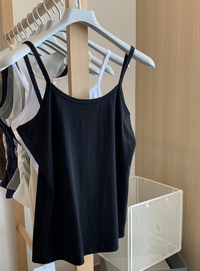 纯色小个子短款基础款百搭休闲吊带背心女春季2024年新款无袖上衣