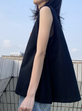棉质T恤黑色背心女2021新款春夏季性感内搭无袖上衣打底衫ins潮