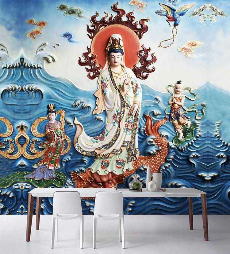 大型壁畫電視背景牆紙壁紙佛具店佛堂寺廟觀音菩薩背景牆在類目 家居飾品, 貼飾, 牆貼中 - 來自Buy2taobao.com提供專業的淘寶代購服務