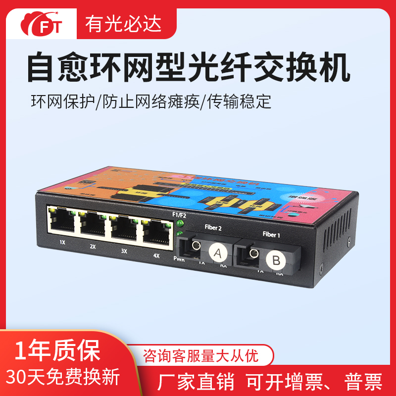 级联环网交换机千兆光纤收发器