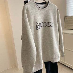 纯棉港风chic复古春秋外套新爆款上衣大码微胖mm初高中学生卫衣女