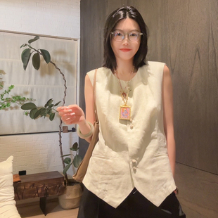 显瘦麻棉马甲 复古英伦修身 LUNA 老钱格调