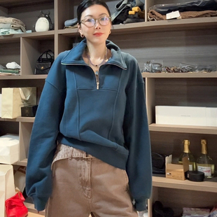 LUNA“热辣滚烫”藏青绿 特调色 解构时装 卫衣