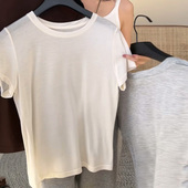 高级多色 来赛尔ROW 春款 薄如蝉翼 打底短袖