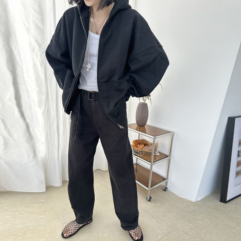 高密度斜纹卫衣棉黑色大卫衣