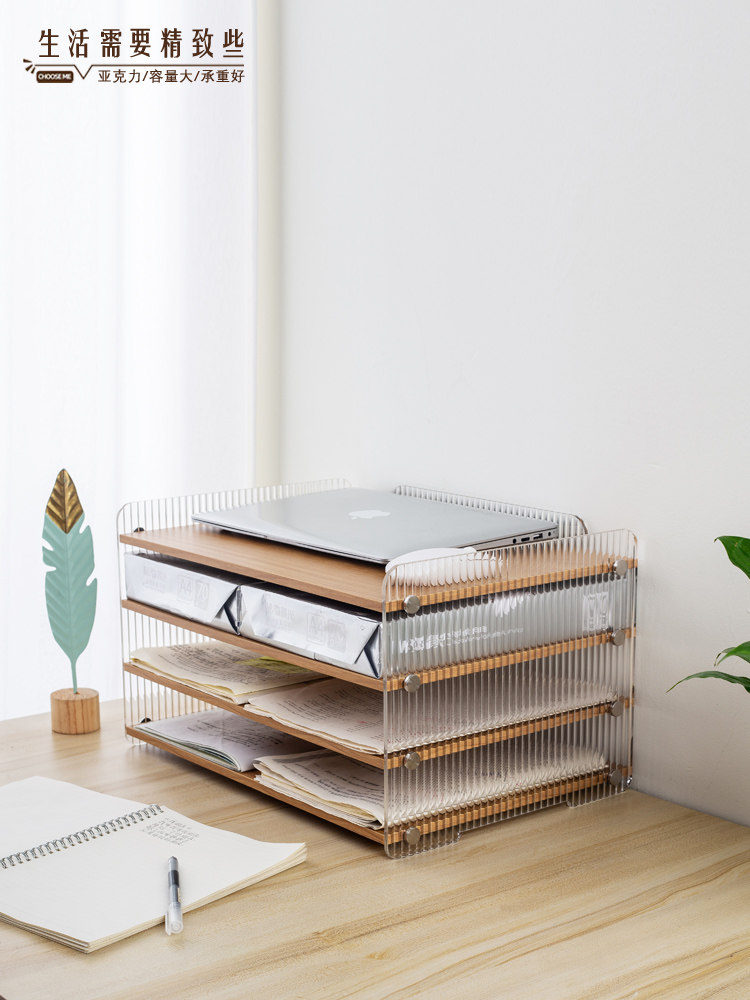 학생 시험지 수납함 A3 용지 정리 유물 대용량 투명 아크릴 파일걸이 프린터 수납함 사무실 책상 문구류 파일 정보 수납함 사무실 파일 프레임