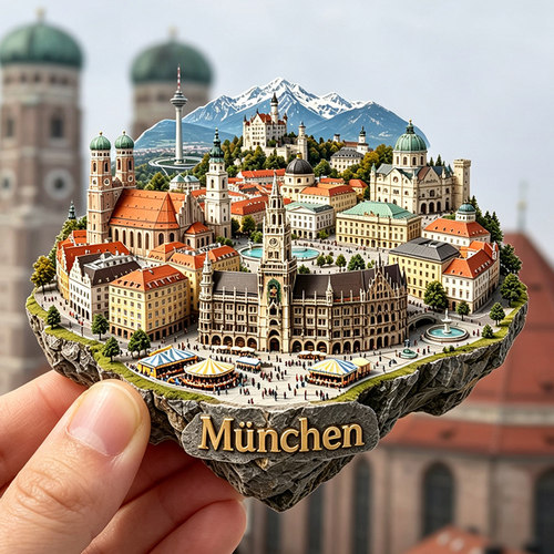 【慕尼黑冰箱贴】德国München玛利亚广场宁芬堡阿尔卑斯旅游磁贴