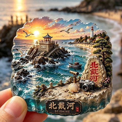 【北戴河冰箱贴】河北秦皇岛文创文旅老虎石海上公园旅游打卡磁贴