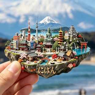 【日本冰箱贴】にはん富士山东京塔姬路城古寺鸟居旅游打卡纪念品