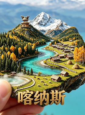 【喀纳斯冰箱贴】新疆阿勒泰北疆景区文创秋景纪念磁贴旅游伴手礼