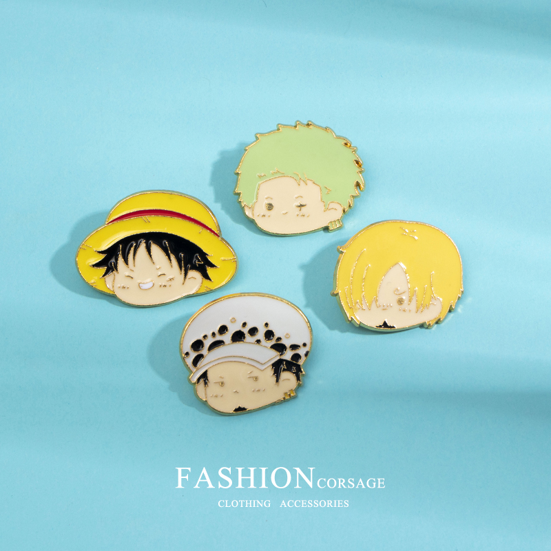 海贼王周边金属胸针卡通动漫路飞