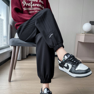 秋冬运动裤女2025新款高腰宽松束脚显瘦小个子150休闲八分灯笼裤