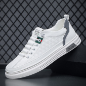 小白鞋 新款 秋季 潮鞋 男士 时尚 轻便软底运动休闲鞋 韩版 日常防水板鞋