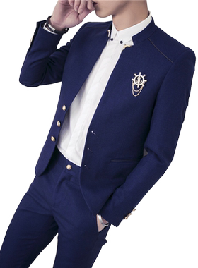 发型师男士西服套装韩版修身