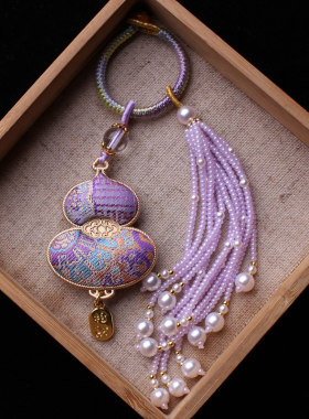 非遗成品宋锦葫芦挂件流苏包挂古风汉服挂饰diy车挂配饰古扇配件