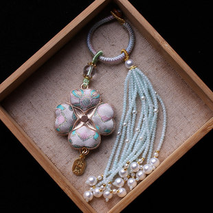 四叶草宋锦非遗成品挂件流苏包挂古风汉服挂饰车挂配饰钥匙扣装饰