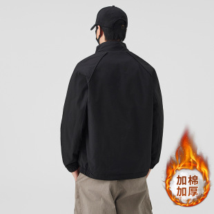 秋冬季二棉男装立领外套2025新款潮牌微宽松夹棉加厚男士夹克棉服