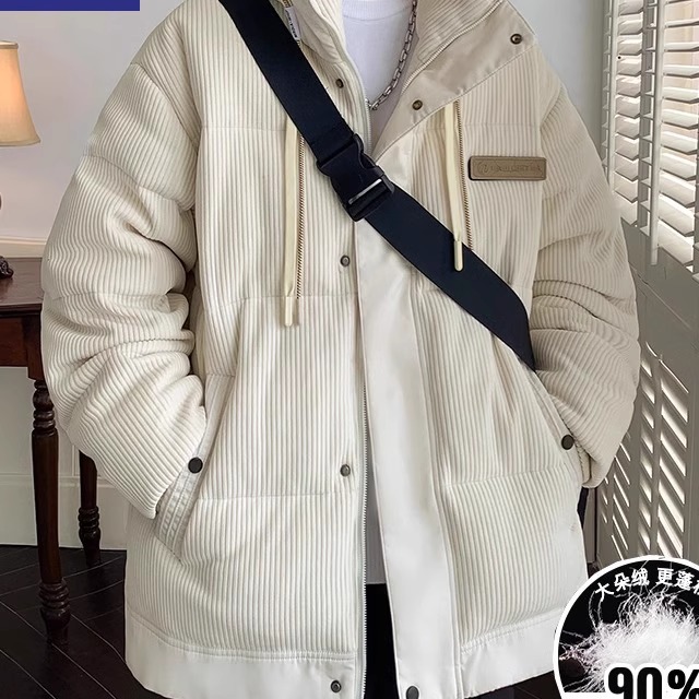 90白鸭绒羽绒服男士冬季新款保暖痞帅休闲灯芯绒潮牌情侣11