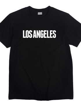 los angeles男女情侣装t恤LA短袖衣服美系风街头英文字母纯棉t恤