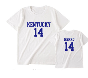 泰勒希罗Tyler Herro14号大学热火篮球短袖t恤投篮服
