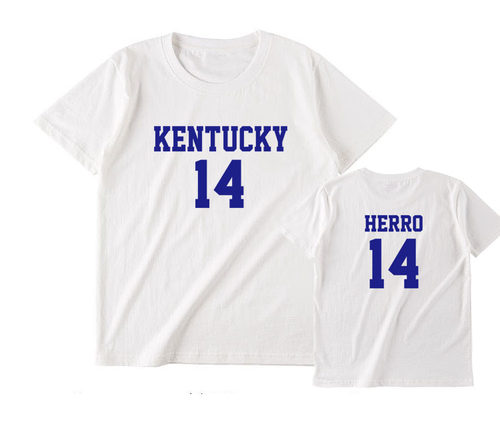 泰勒希罗Tyler Herro14号大学热火篮球短袖t恤投篮服