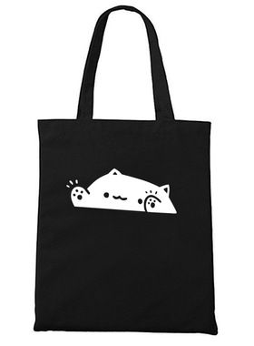 敲鼓猫bongo猫可爱猫咪主子动物宠物周边女拉链手提包装书帆布袋