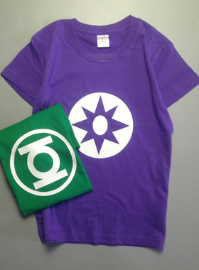 绿灯侠T恤 绿灯侠紫灯侠衣服短袖T恤 DC漫画短袖T恤情侣装T恤