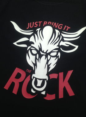 巨石强森 T恤 The Rock just bring it 短袖T恤格斗男纯棉短袖T恤