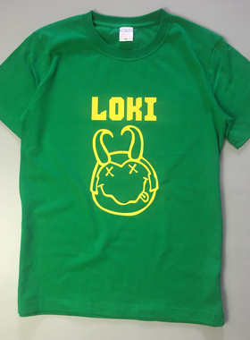 复仇者联盟衣服 Q版 洛基LOKI T恤抖森 短袖纯棉T恤 男女休闲T恤